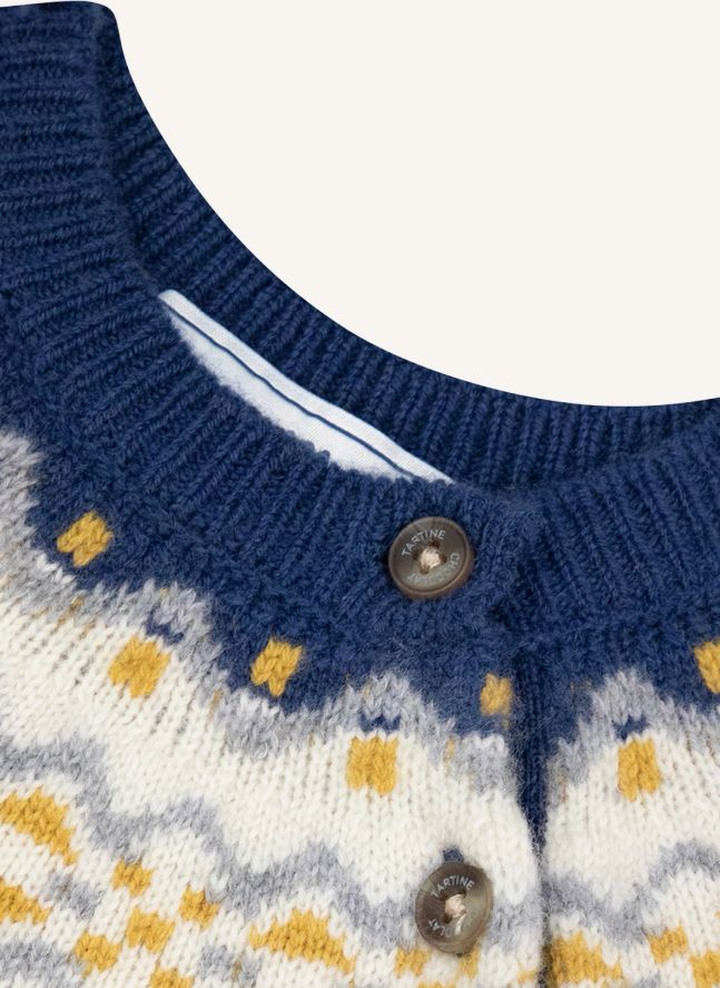 Baby Wool Winter Jacquard Sweater | Indigo