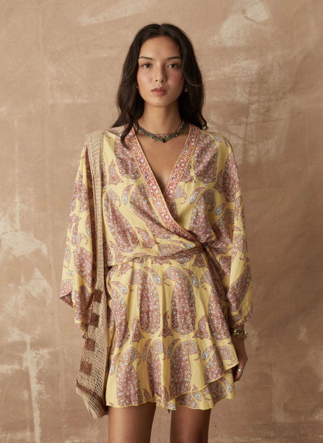 Robe Calico Coton | Jaune citron