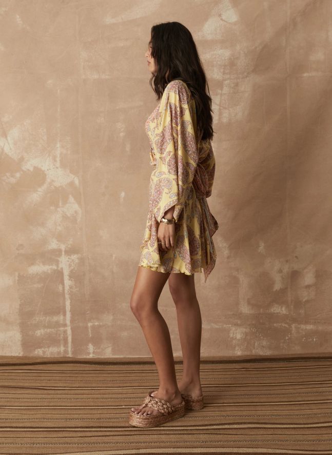 Robe Calico Coton | Jaune citron