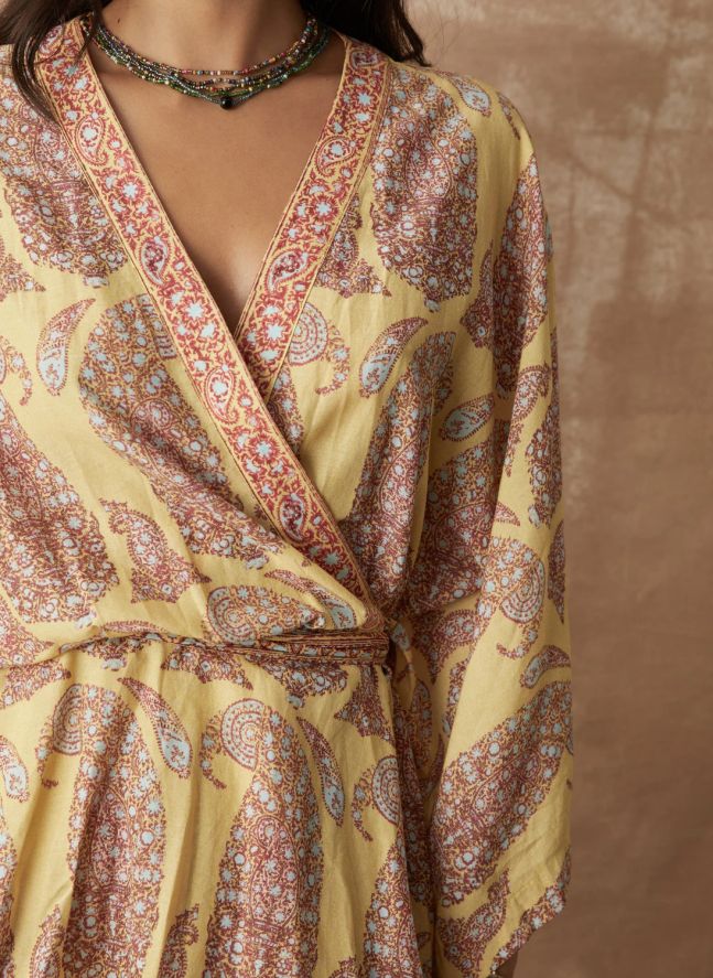Robe Calico Coton | Jaune citron