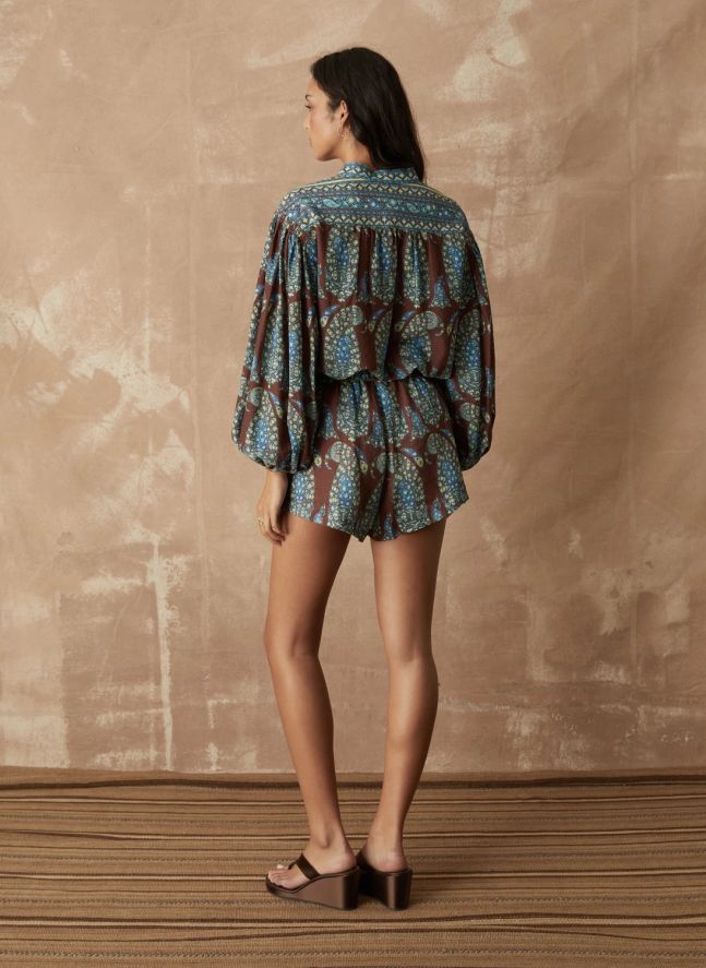 Short Calico Lin | Chocolat