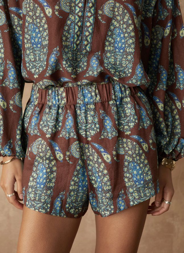 Short Calico Lin | Chocolat