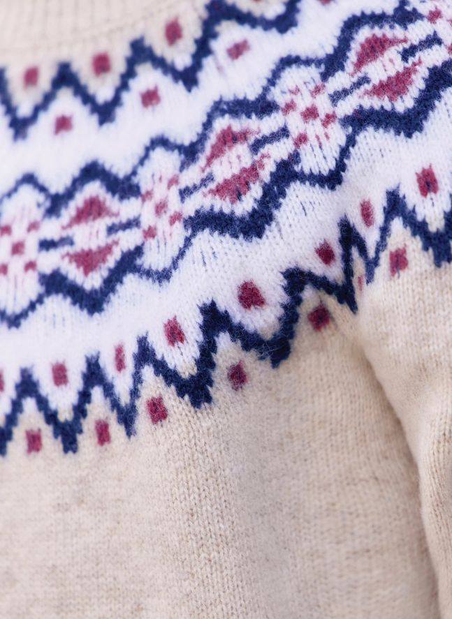 Pull Jacquard Hivernal Laine | Sable
