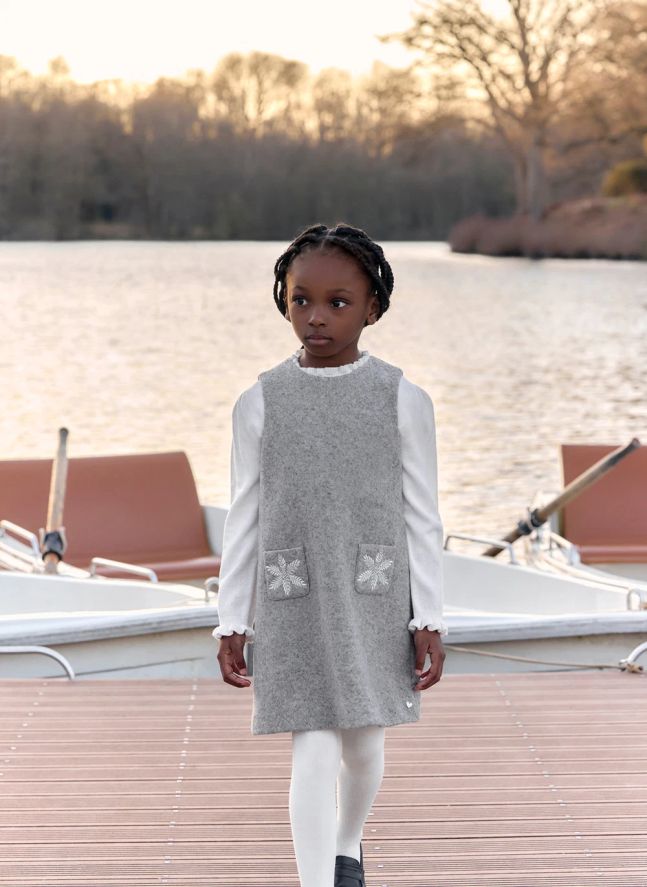 Robe Poches Laine | Gris chiné