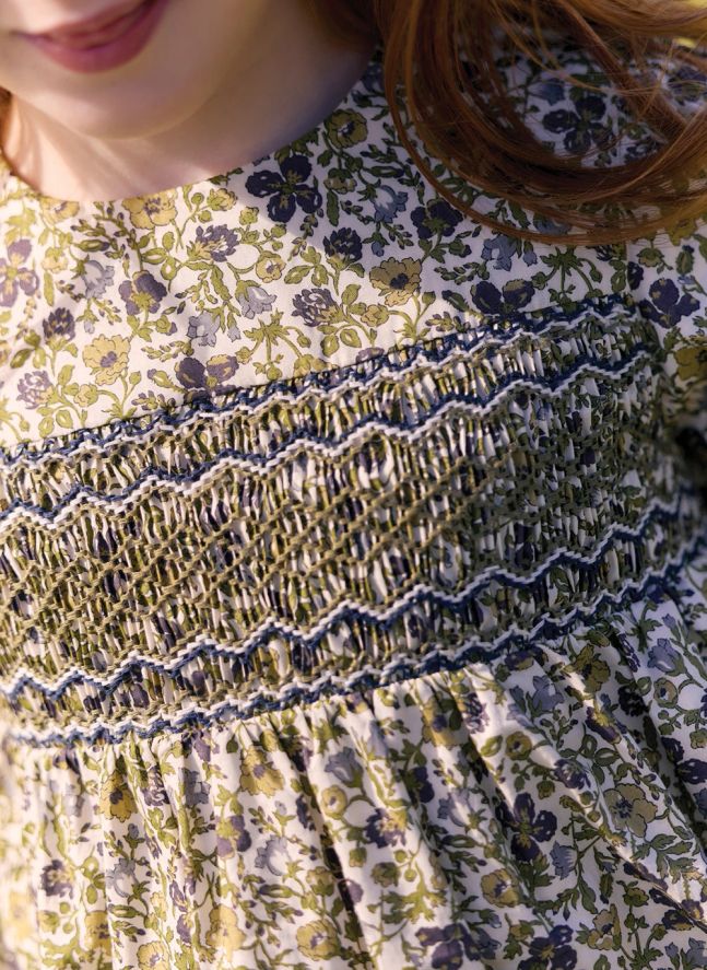 Robe Smockée Fleurie | Vert