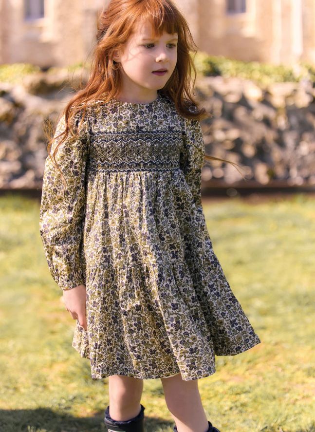 Robe Smockée Fleurie | Vert