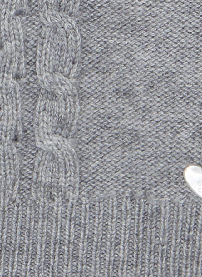 Pull Col Dentelle Torsadé | Gris chiné