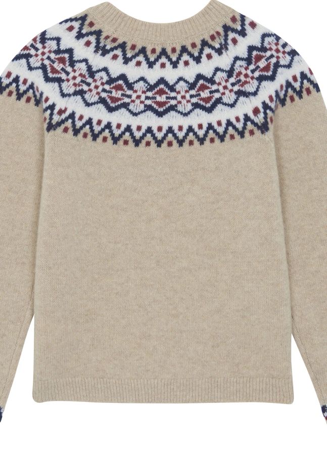 Pull Jacquard Hivernal Laine | Sable