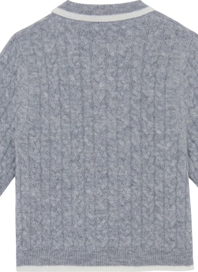 Baby Wool Polo Neck Sweater | Heather grey