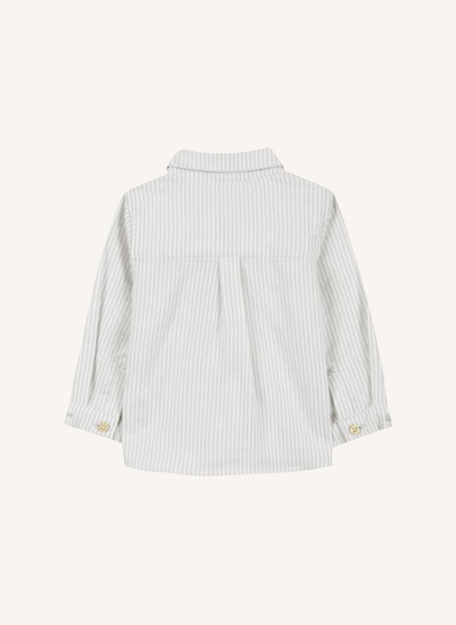 TC Striped Baby Shirt | Light grey
