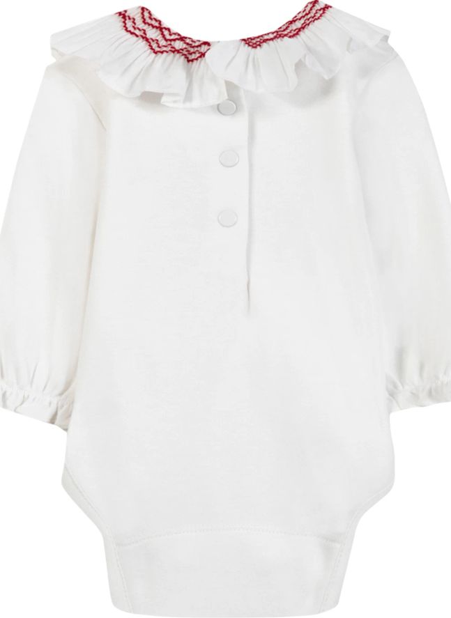 Body Col Volants Brodé | Ecru