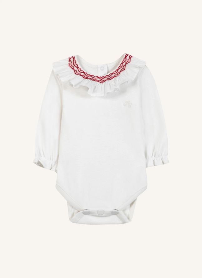 Body Col Volants Brodé | Ecru