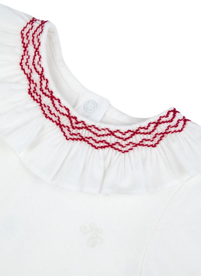 Body Col Volants Brodé | Ecru