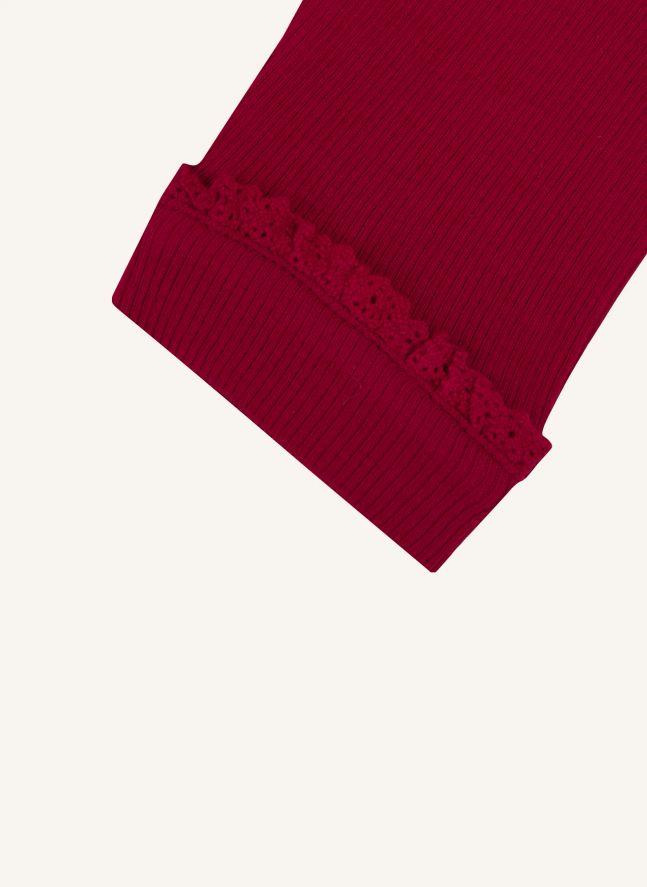 Legging Dentelle | Rouge cerise