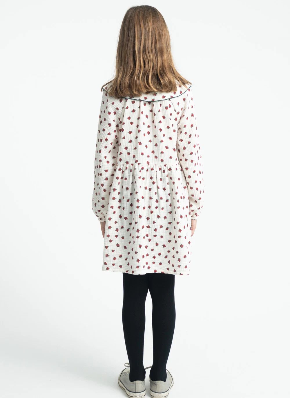 Robe Fleurie Coton Bio | Ecru- Image produit n°2