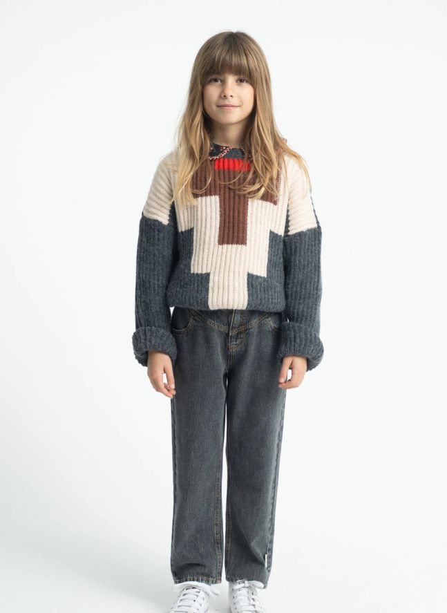 Pull Géométrique | Gris anthracite
