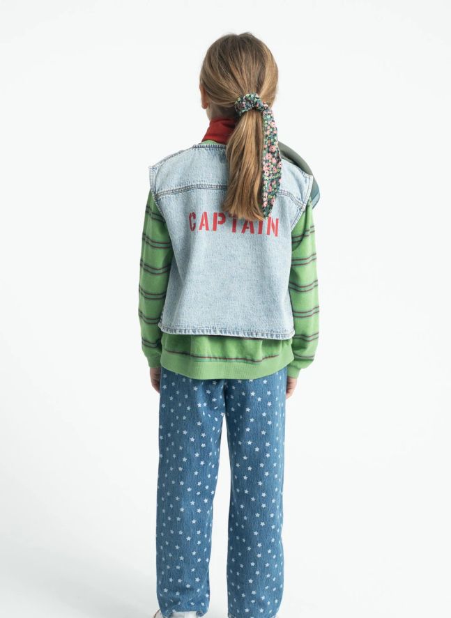 Sweat Rayé Eponge Coton Bio | Vert