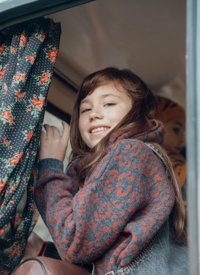 Pull Léopard | Gris anthracite
