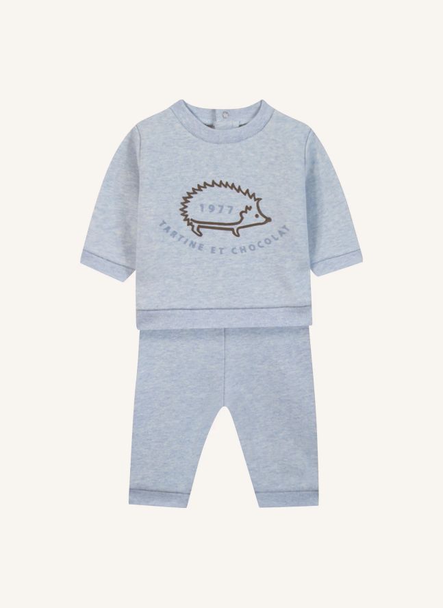 Chiné Sweat and Jogger Set | Sky blue