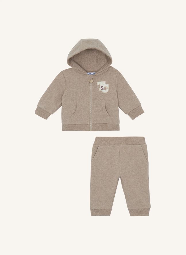 Chiné Hooded Sweatshirt and Jogger Set | Mocha