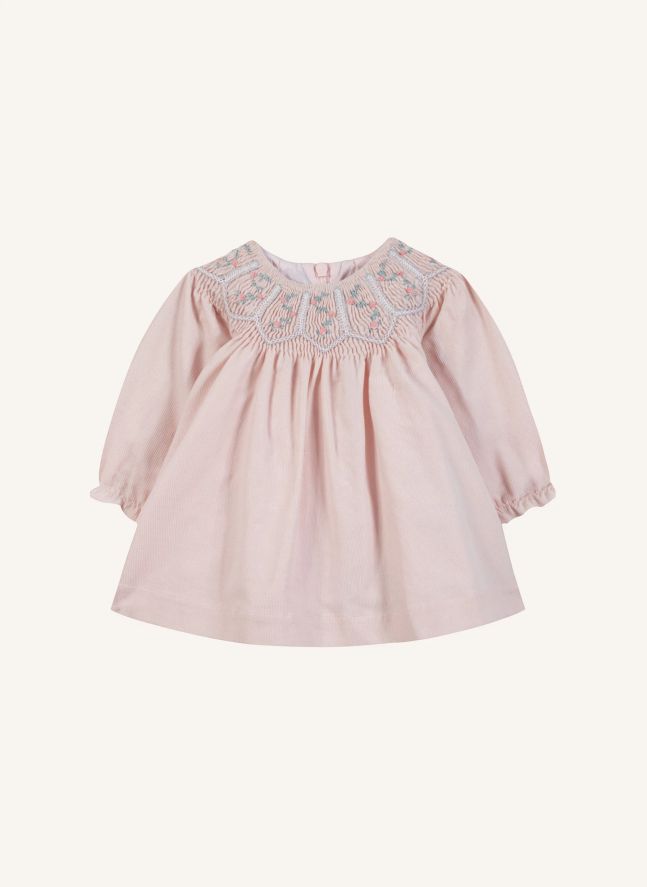 Vestido bordado con flores | Rosa