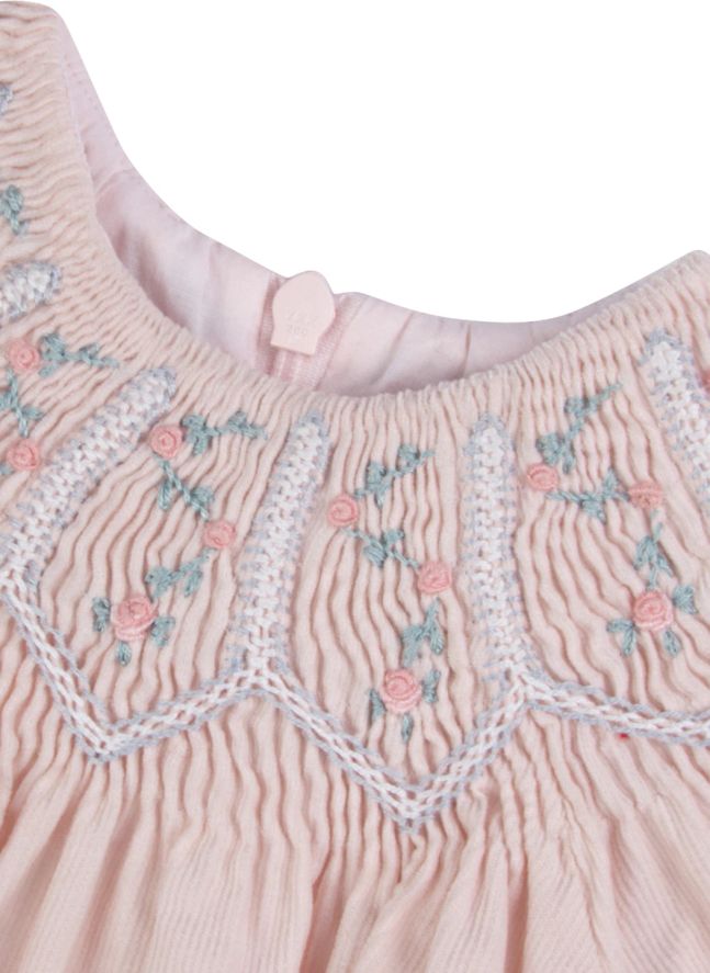 Vestido bordado con flores | Rosa