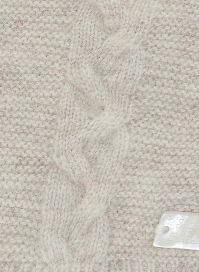 Bonnet Torsadé Oreilles Laine | Beige chiné