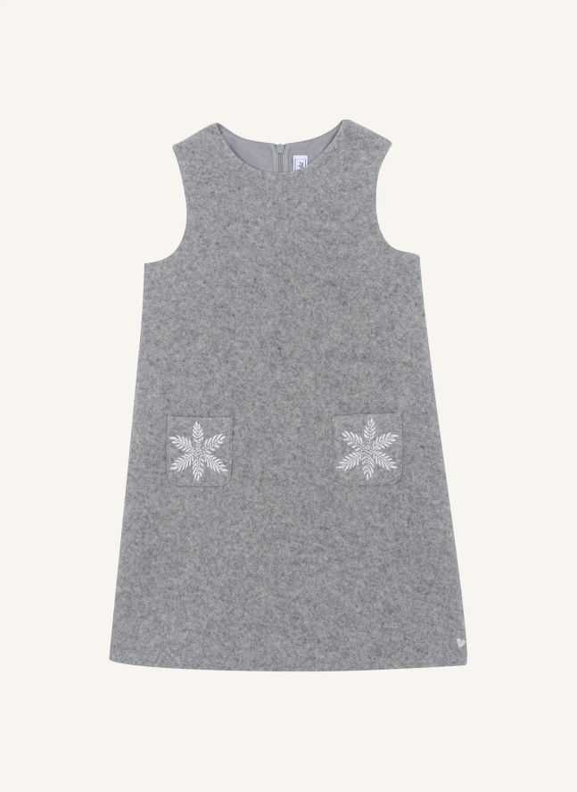 Robe Poches Laine | Gris chiné