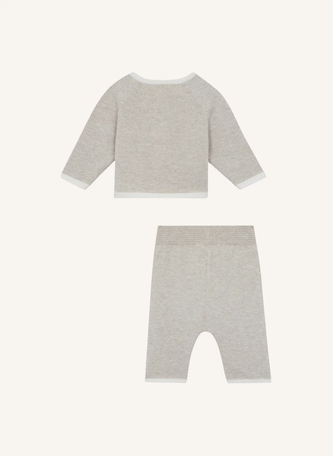 Conjunto de chaqueta y pantalón de punto Osito Teddy | Beige chiné