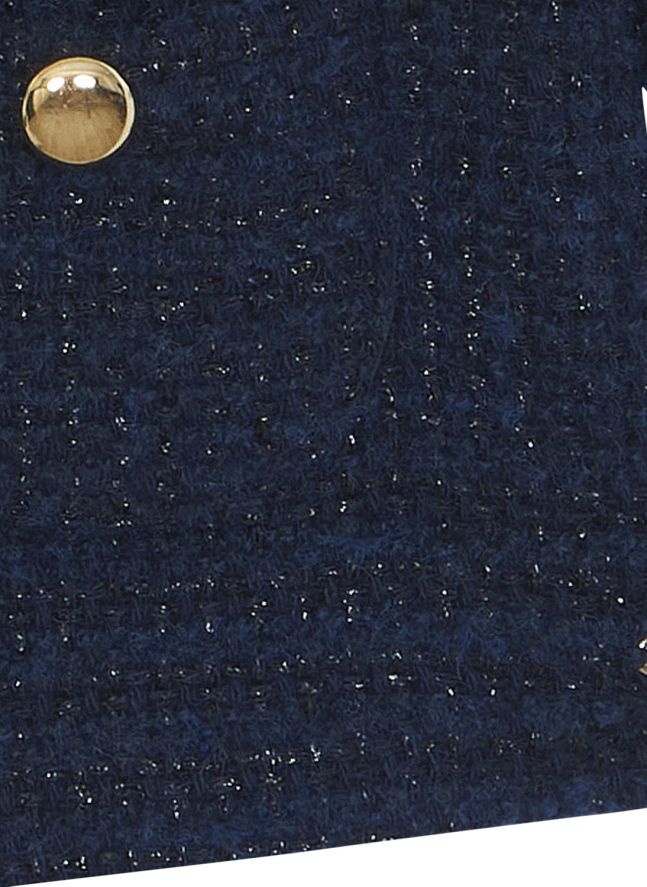 Veste Col Claudine Tweed | Bleu marine
