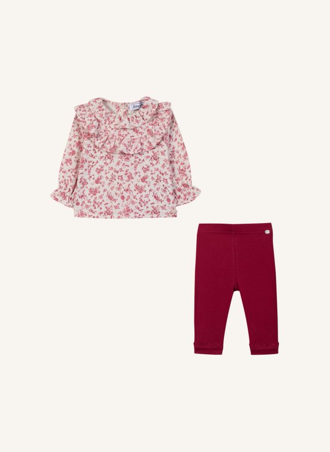 Conjunto de blusa y pantalón | Rojo Cereza