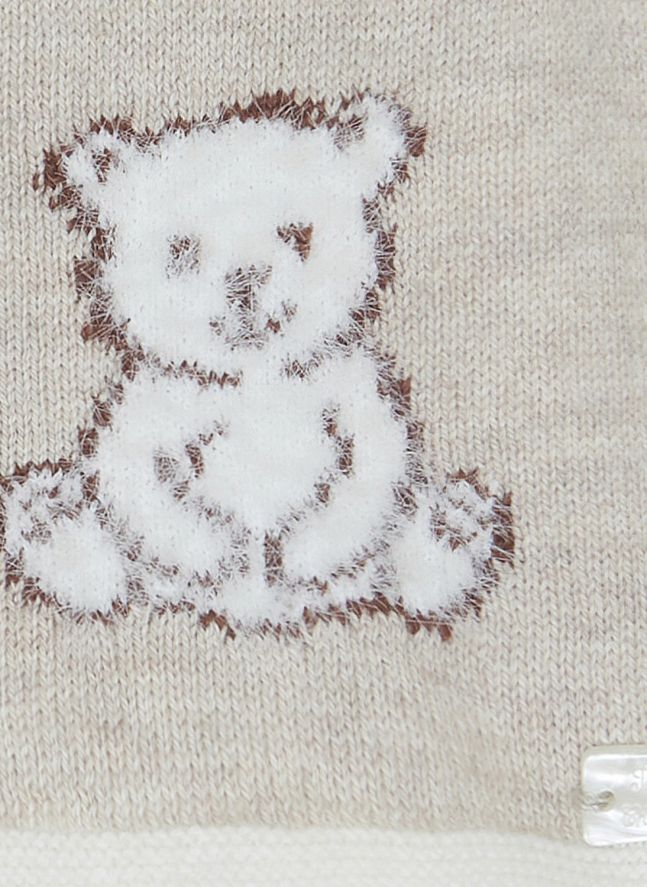Conjunto de chaqueta y pantalón de punto Osito Teddy | Beige chiné