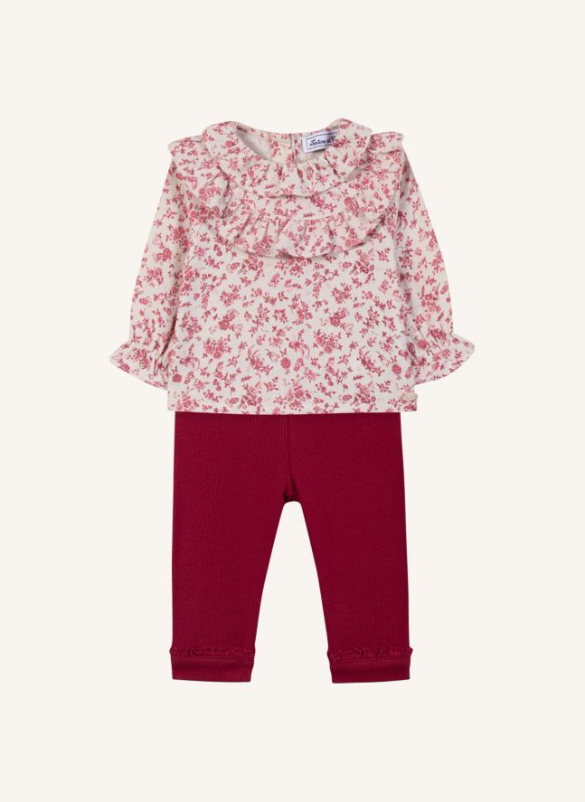 Conjunto de blusa y pantalón | Rojo Cereza