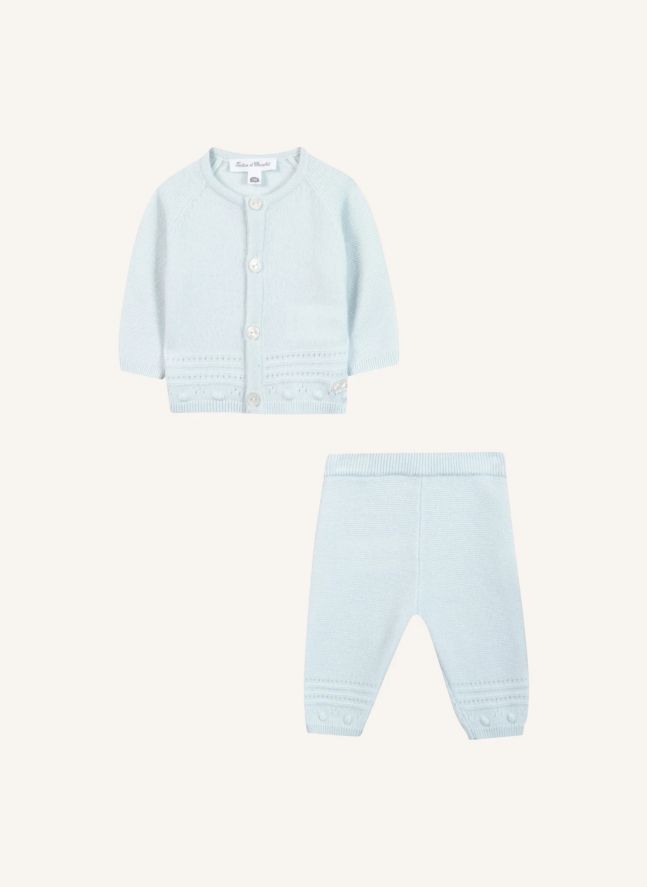 Wool Sweater and Trouser Set | Light blue