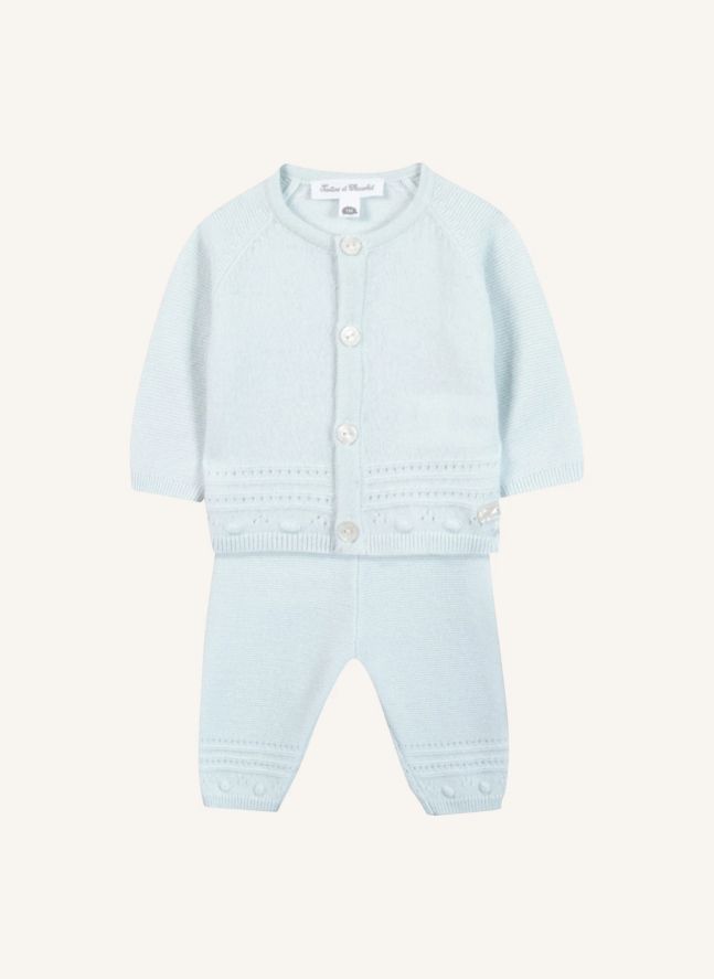 Wool Sweater and Trouser Set | Light blue