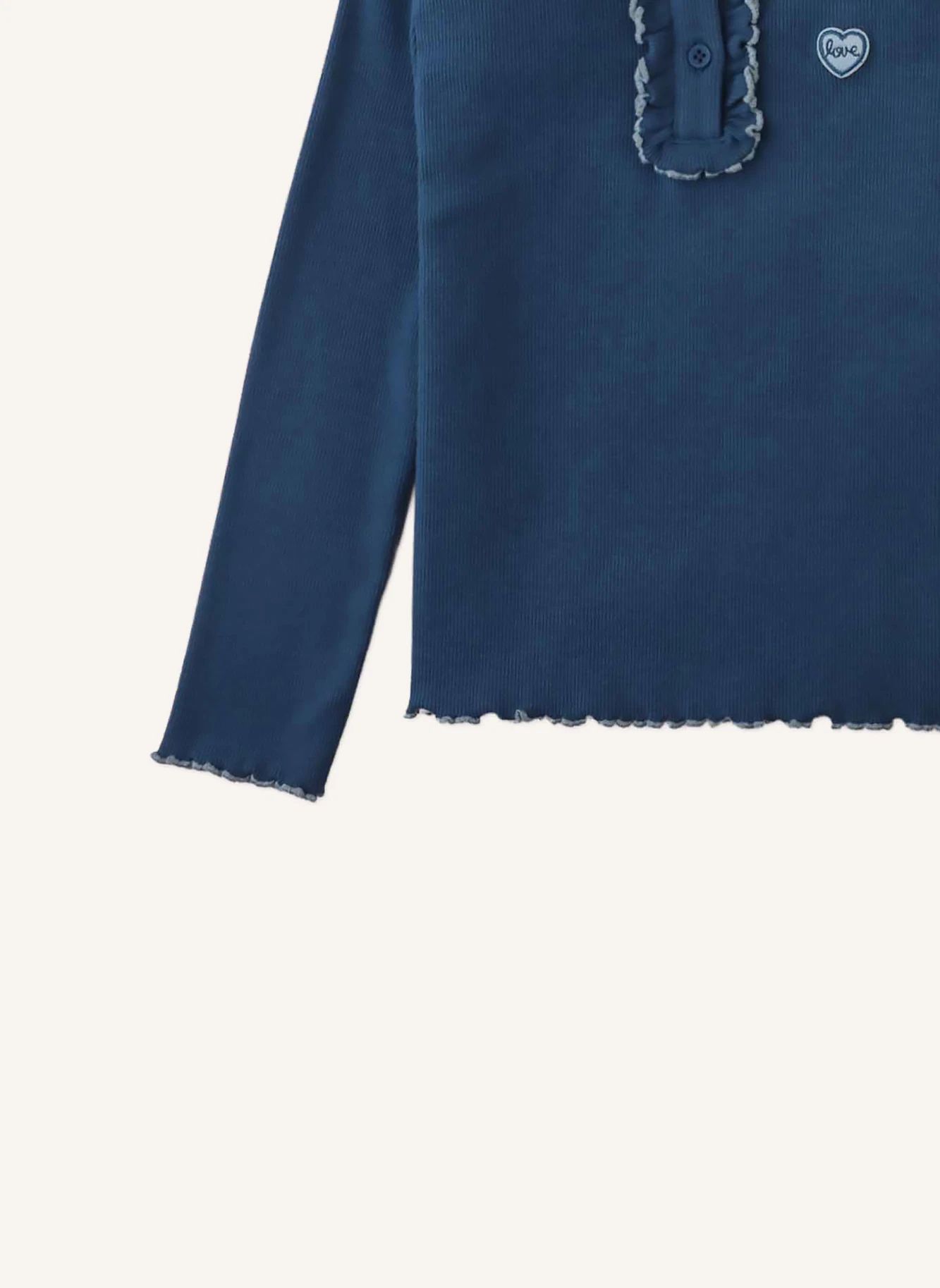 T-shirt Côtelé Geraldine | Bleu- Image produit n°4