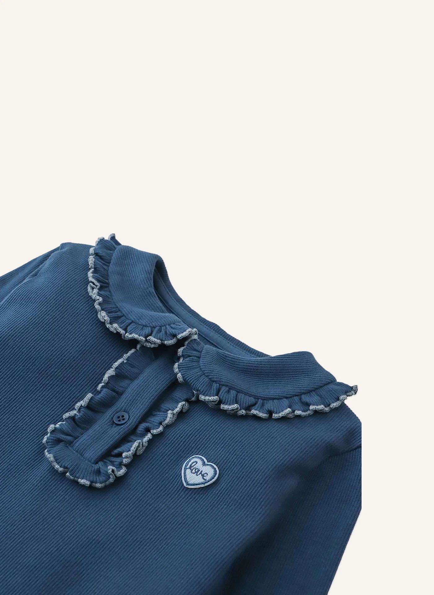T-shirt Côtelé Geraldine | Bleu- Image produit n°3