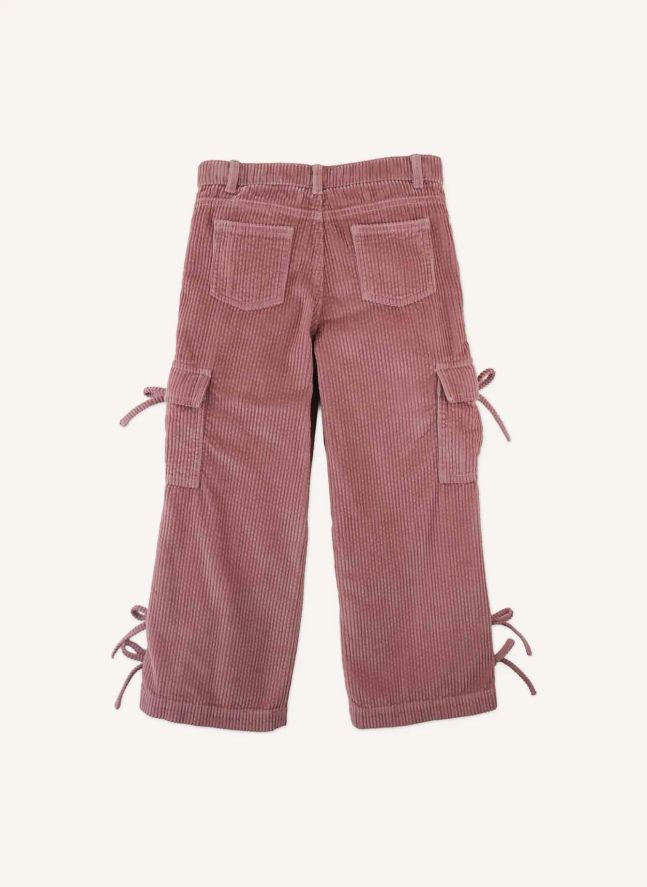Pantalon Cargo Paulina Velours Côtelé | Rose