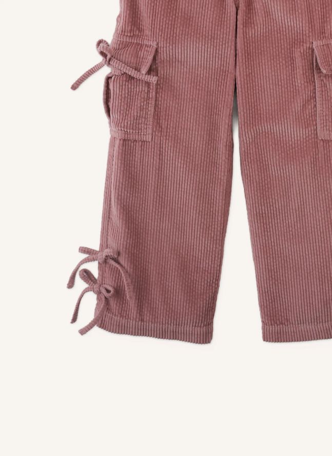 Pantalon Cargo Paulina Velours Côtelé | Rose
