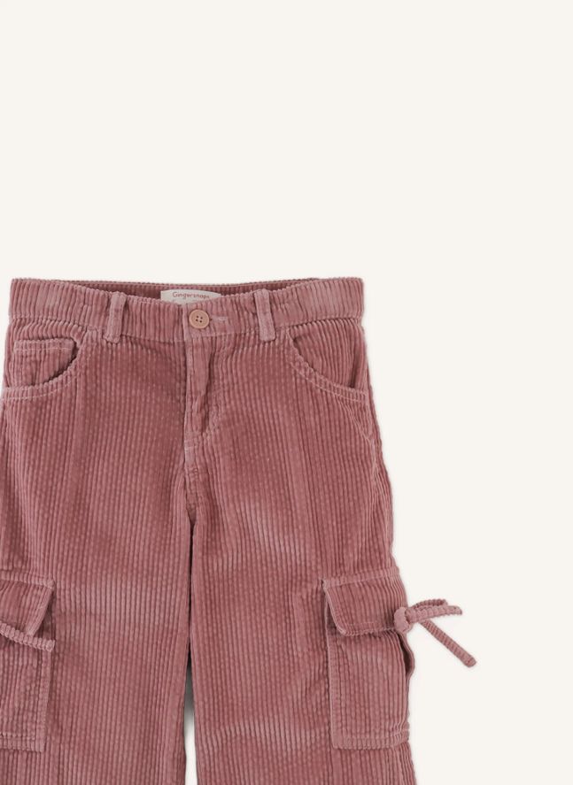 Pantalon Cargo Paulina Velours Côtelé | Rose