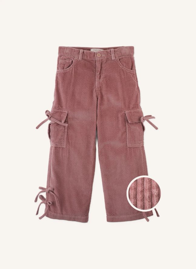 Pantalon Cargo Paulina Velours Côtelé | Rose
