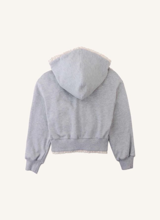 Sweat Zippé Dentelle Elspeth | Gris