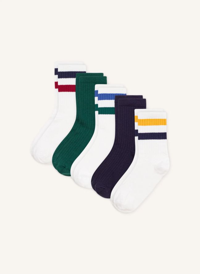 Lot de 5 Paires de Chaussettes | Blanc