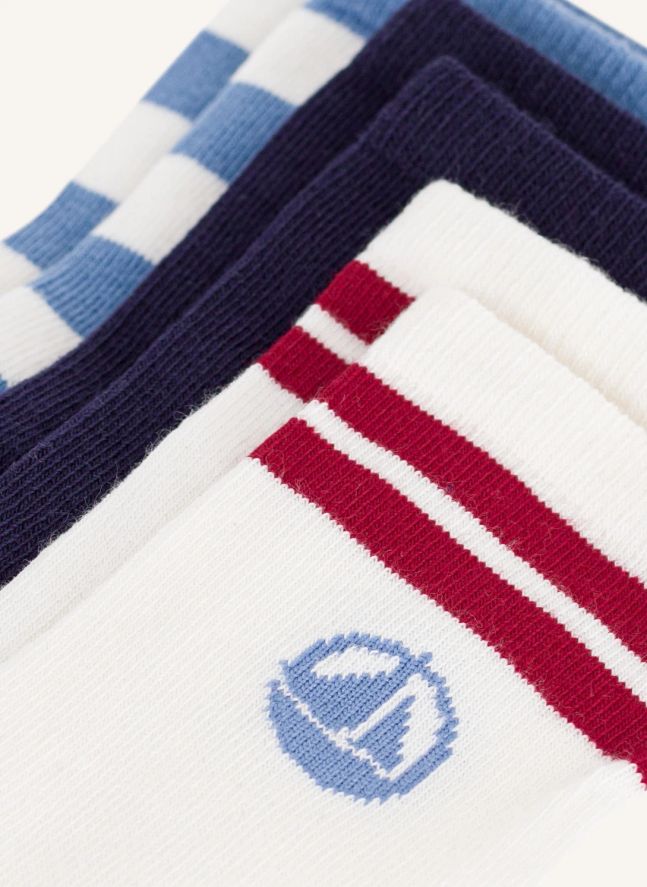 Lot de 3 Paires de Chaussettes Rayées | Bleu