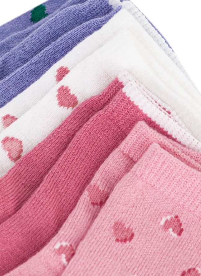 Lot de 5 Paires de Chaussettes Cœurs | Violet