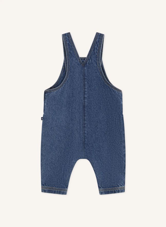 Salopette Cœur Denim Coton Bio | Bleu