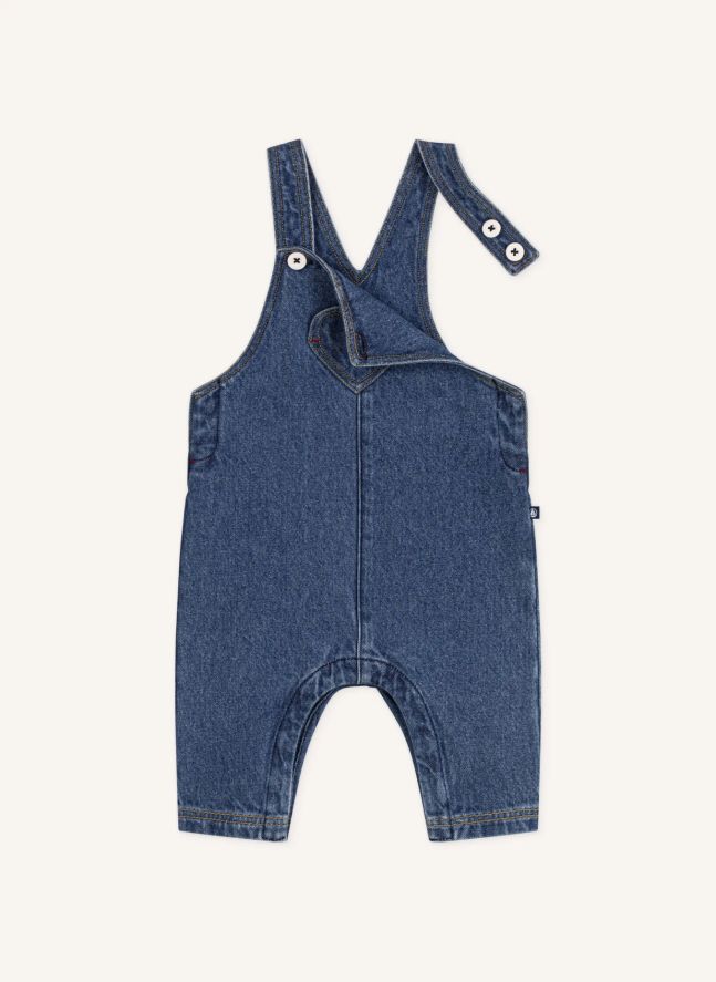 Salopette Cœur Denim Coton Bio | Bleu