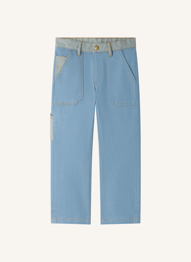 Pantalon Gael Coton Bio | Bleu Clair