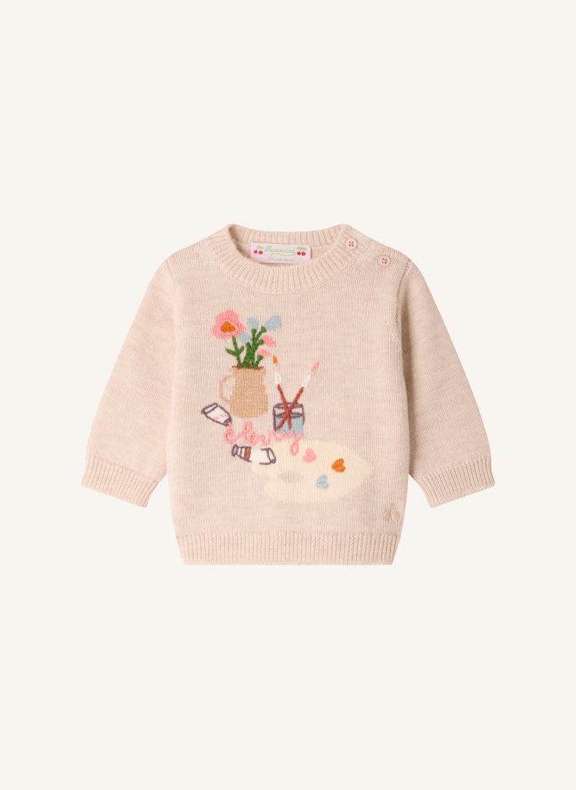Pull Almire Peinture Laine | Beige