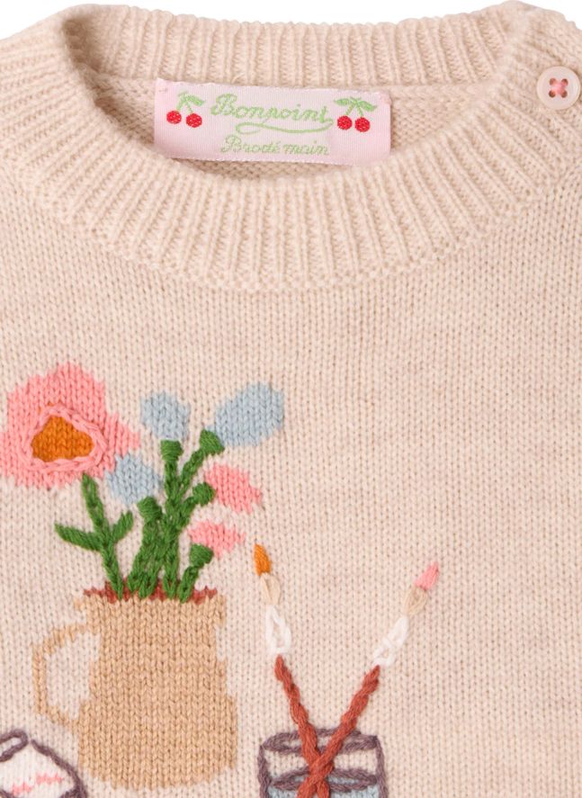 Pull Almire Peinture Laine | Beige